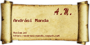 Andrási Manda névjegykártya